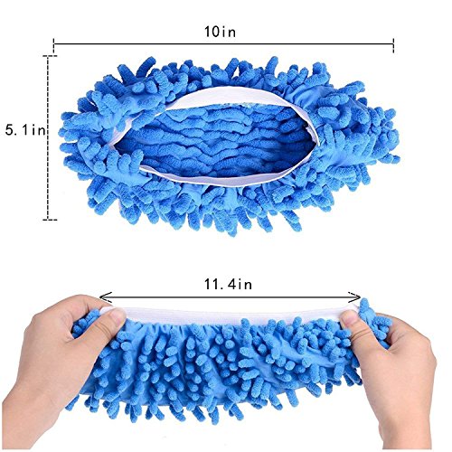 Dusting Mop Slippers Washable Dust Mop Slippers Shoes Cover Microfiber Dust Floor Cleaner for Bathroom Kitchen House Cleaning 10 PCS (5 Pairs) - Thumbnail 2