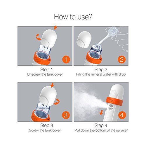 Nano mister, Mate2GO MINI facial cool mist sprayer handy face nebulizer for eyelash extension, beauty skin care moisturize, hydration and refreshing with USB Rechargeable, Orange - Thumbnail 6