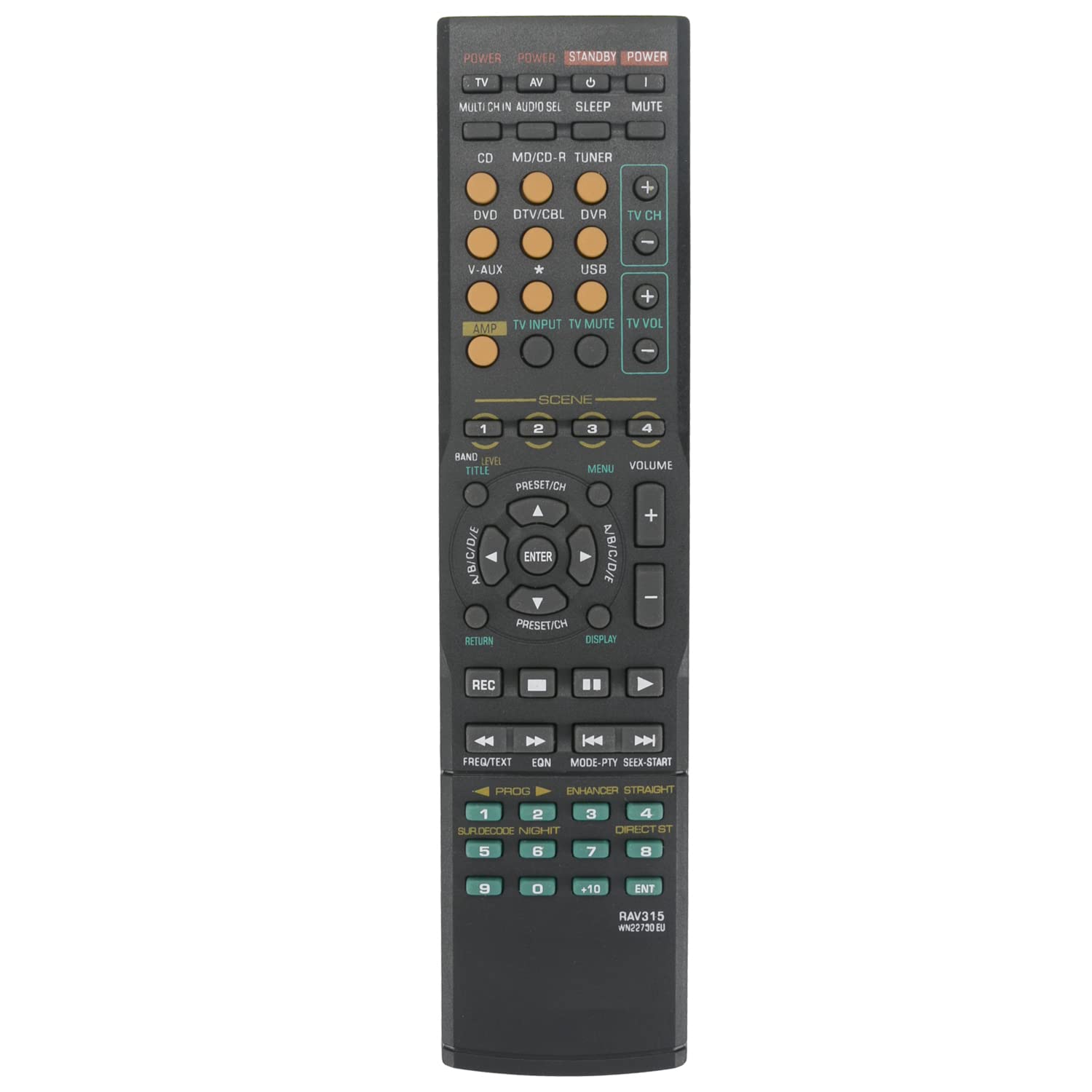 VINABTY RAV315 WN22730EU Replaced Remote Control Applicable For Yamaha AV Receiver YHT-390 YHT590 HTR-5490 HTR-5740 HTR-5750 HTR-5840 HTR-5850 HTR-5860 HTR-5890 RX-V461 HTR-6040 HTR-6050 RX-V561