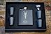 The Personalized Gift 6 Piece Custom Engraved Flask Gift Set, Black