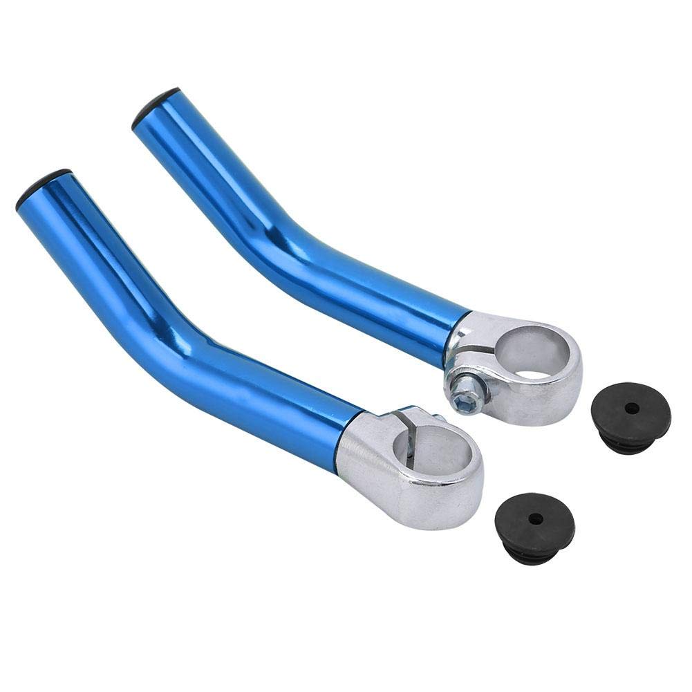 Bike Handlebar End, Aluminum Alloy Bar End Stopper for 22.2mm Handlebar with Shock Absorption and Secure Fit (Blue)