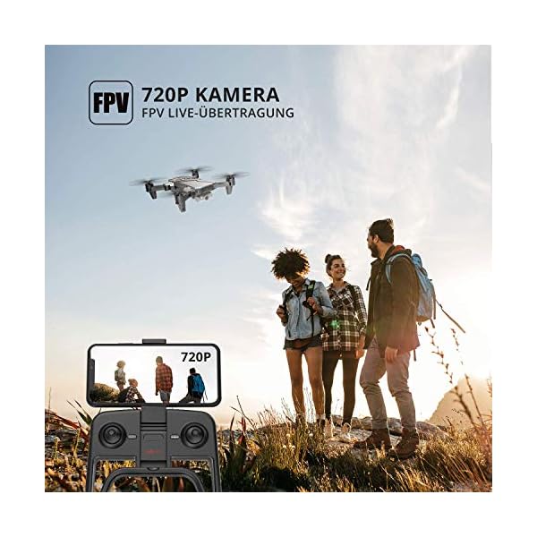 DEERC D20 Drohne mit Kamera HD 720P für Kinder,Faltbar RC Mini Quadcopter mit FPV WiFi Live Übertragung,2 Akku lange… – Bild 3