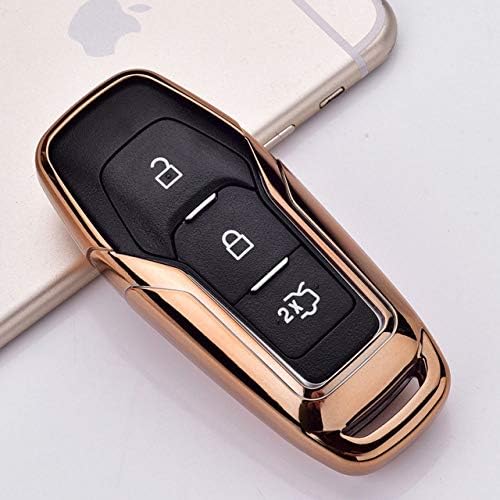 DDZKA Car key cover TPU Car Remote Key Fob Shell Cover Case For Ford F-150 Mondeo Galaxy S-Max Explorer Ranger 2015 2016 2017 2018 car styling,A,gold