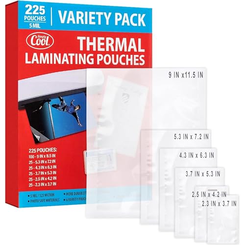 Simply Cool 5 Mil Thermal Laminating Sheets 225ct