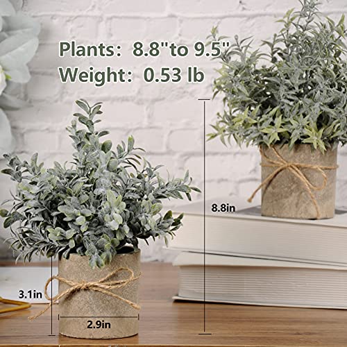 JC nateva Small Fake Plants Mini Potted Artificial Plants Indoor for Home Office Farmhouse Kitchen Bathroom Table Decor - Image 3