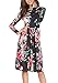 Simier Fariry Women's Long Sleeve Pockets Print Floral Swing Casual Midi Dress