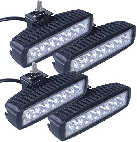 Tiauto 4PCS 18w Spot Waterproof LED Work Off Road Light Bar Fog Driving Bar for Jeep Cabin Boat SUV Truck Car Atvs Fog work Light For Jeep Grand Cherokee Kit ATV