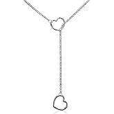LXUEJIE Choker Necklaces for Women, Slip Chain Necklace Adjustable Heart O-Ring Choker with Stainless Steel Chain Sexy Punk Rock Cuban Long Chain Collar Pendant for Daily Wearing or Gifts