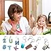 DOMIRE Resin Jewelry Casting Silicone Molds,DIY Craft Hand Making Molds Kit Including 1 Pack Number Alphabet Letter Shaped & 1 Pack Tumbler Mold & 20 Pieces Sliver Key Chain Rings Kit