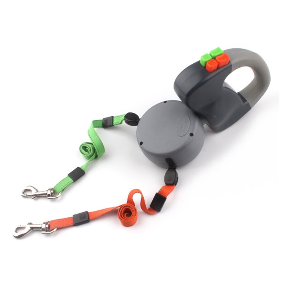 SK Studio 10ft Retractable Dog Lead for 2 Dogs Automatic Extending Dual