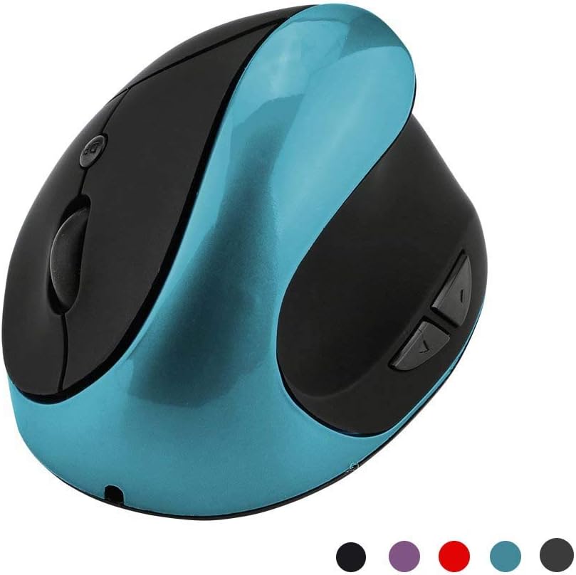 Viwind Wireless Mouse 2.4G Ergonomic Vertical Optical Mouse with Nano Receiver,4 Adjustable DPI 800/ 1200/ 1600/2400,Rechargeable Li-Battery,6 Buttons for Computer,Notebook, PC, Laptop,MacBook(Blue)