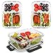 M MCIRCO [6-Pack] Glass Meal Prep Containers 3 Compartment with Lids, Glass Lunch Containers,Food Storage Lunch Box,Bento Box, Microwave, Oven, Freezer, Dishwasher (36 oz)