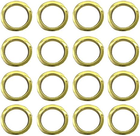Morainn 16pcs Curtain Plastic Roman Eyelet Ring for Grommet Curtain Tape (Gold)