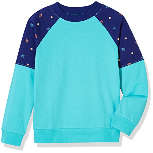 A for Awesome Boys Raglan Crewneck Sweatshirt Medium Rural Turq