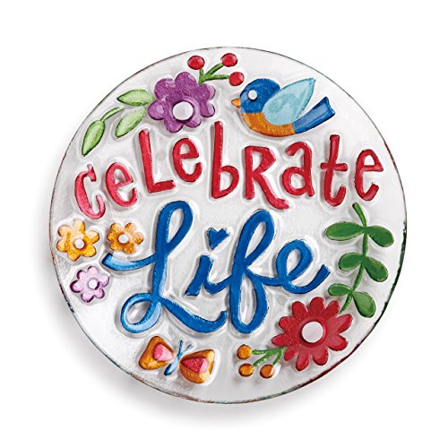 Demdaco Celebrate Life Round Plate, Multicolor