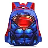YOURNELO Boy's Cool 3D DC Comics Marvel's The Avengers School Backpack (Superman S)