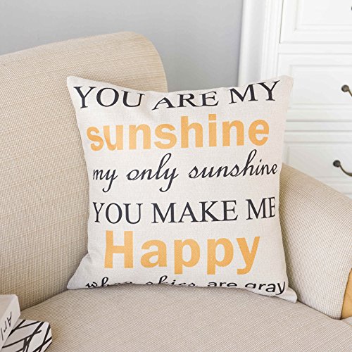 image for Wonder4 Decorative Quote Words Pillow Case Cotton Linen Square Decorat