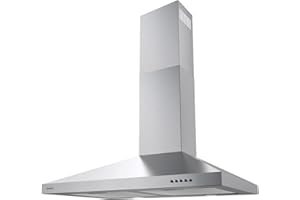 Hermitlux Range Hood 30 inch Stainless Steel, Wall Mount Vent Hood for Kitchen with Charcoal Filter, Range Hoods with Ducted/