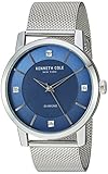 Kenneth Cole New York Men's Diamond Quartz Watch with Stainless-Steel Strap, Silver, 22 (Model: KC15105002)