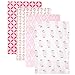 Hudson Baby Unisex Baby Cotton Flannel Receiving Blankets, Pink Owls, One Size
