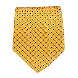 PilotMan Formal Plaid Mens Tie Silk Tie Yellow Necktie (Yellow)