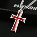 HZMAN Mens Stainless Steel Cross Pendant Necklace with Wheat Chain