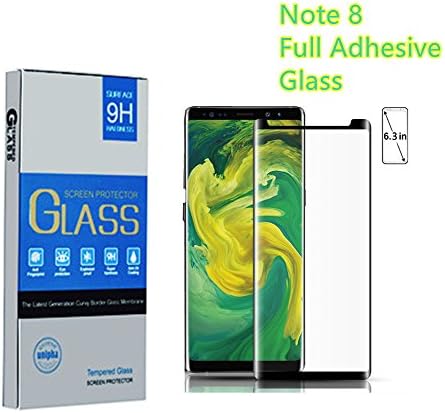 [3D Full Adhesive] Galaxy Note 8 Screen Protector, Qilang Note 8 Tempered Glass Screen Protector [Case Friendly] Samsung Galaxy Note 8 Tempered Glass Bundle with Install Alignment Tool (Black)