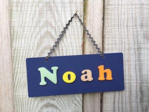 Personalised baby name sign - boy's bedroom door sign - baby keepsake