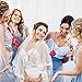 Maitys 12 Pieces Bride Plastic Beaded Bridal Shot Glass Necklace Gold Foil for Bachelorette Party Bridal Party Necklaces (White, Pink)