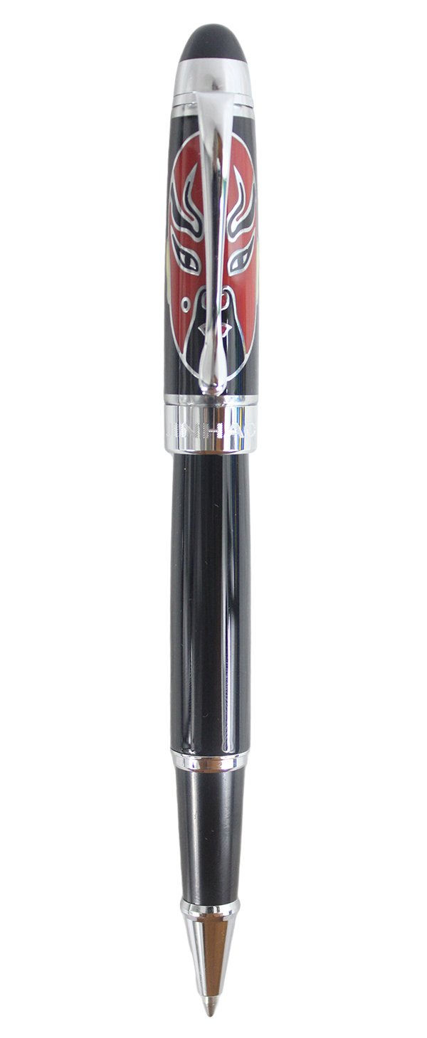Sipliv Elegant and Generous Rollerball Pen 195, Black Refills, Black with Face