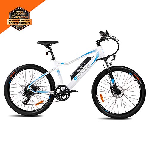 Eahora 26 Inch Mountain Electric Bicycle 48V 10.4Ah Removable Lithium Battery Urban Electric Bike for Adults 350W Motor Ebike E-PAS Power Recharge System 7 Speed, XC100