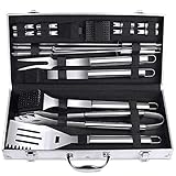 BBQ Grilling Tool Set FYLINA 21pcs Heavy Duty Stainless Steel Grilling Utensils Tools with Aluminum Storage Case for Barbecue Perfect Thanksgiving Christmas New Year Party Gift Gift for Men Women