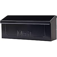 ARCHITECTURAL MAILBOXES Townhouse Galvanized Steel, Wall-Mount Mailbox, Black Small