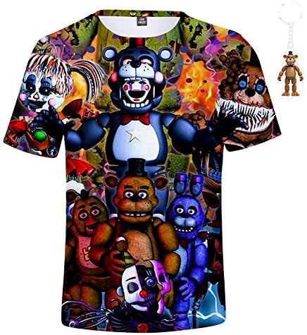 Boys Girls 3D FNAF T Shirt Kids Active Sports Five Nights at Freddy's T-Shirt