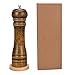 Wood Pepper Grinder Hand Operated Pepper Mills With Ceramic Core Adjustable Grinder 8 Inch - 1 Piece With Matching Stand
