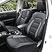 Leader Accessories Platinum Vinyl Black/Grey One Faux Leather Front Seat Cover Universal for Car Truck SUV Front Seats