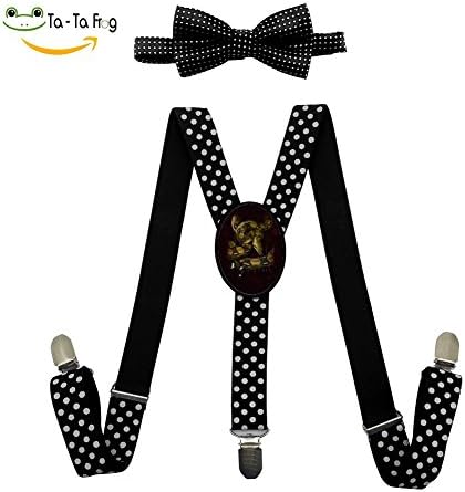 Boa Csqueeze Adjustable Suspenders And Pre-Tied Bowtie Set For children Casual And Formal Black
