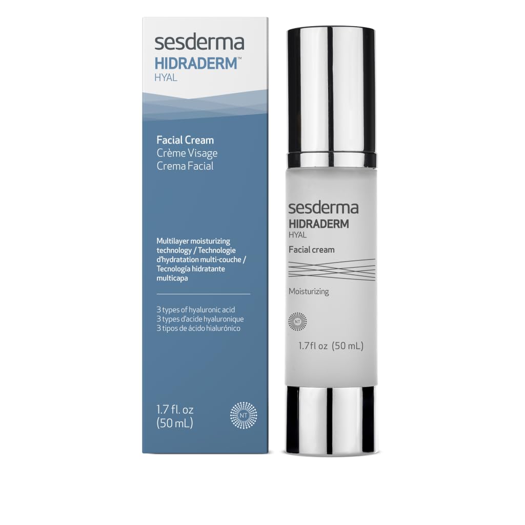 Sesderma | Hidraderm Hyal Moisturizing Cream | Facial Moisturiser | 3 Types of Hyaluronic Acid | Maximum Hydration | Fast Absorbing Misturiser | 50 ml