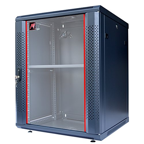 15U Server Rack Cabinet Enclosure. ACCESORIES FREE! Vented Shelf, Cooling Fan, Power Strip. Wall Mount 24" Deep Fully Loaded Lockable Enclosure Box