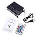 LightMe Colorful 16W RGBW 7 Color Changing LED Optic Lights Star Ceiling Kit Light 150pcs 0.75mm 2M Optical Fiber Engine Lighting RF 24key Remote(Black)
