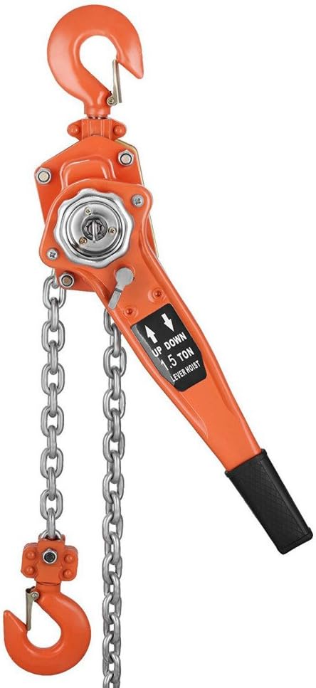 Zorvo 1.5 Ton 3000lb Lift Lever Block Chain Hoist with Ratchet Lift 5 feet Chain Hoist Chain Hoist Lift Puller -Shipping from USA,3-7 Days Delivery
