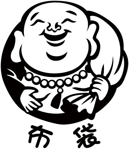 Amazon デザイン工房ｓｉｇｎｓ 車ステッカー 七福神 布袋 イラスト部分約 18cm強 綺麗にはがせる Car 窓 ボディ ステッカー シール カッティングタイプ ステッカー デカール 車 バイク
