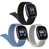 3 Pack Nylon Bands for Fitbit Sense Bands Women