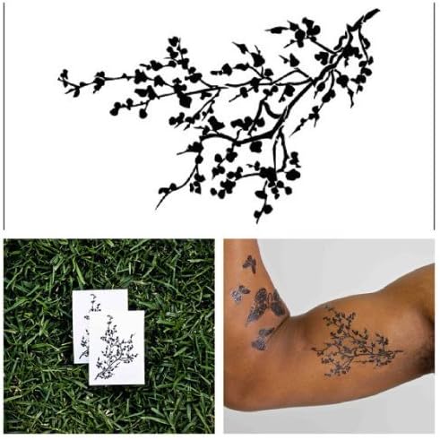 Tattify Tree Branch Temporary Tattoo Black Branches Set Of 2 Amazon In Beauty