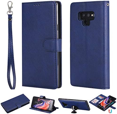 HOTSALEUK Galaxy Note 9 Case, 2-in-1 Wallet-Case for Samsung Galaxy Note 9,Magnetic Detachable TPU Slim-Case, Vegan Leather,RFID Protection, Smart 2-Way Stand,Blue