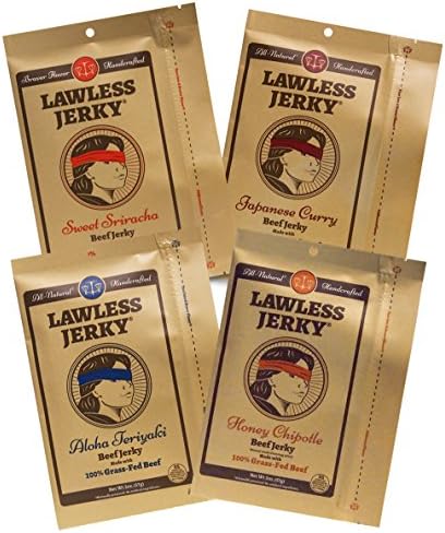 Lawless Jerky "The Core 4" Variety Pack, (Pack of 4)