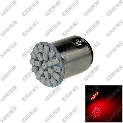 Kindfir 2X 1157 BAY15D 22-SMD 1206 LED Brake Turn Signal Light Bulb Lamp E015(5 Color) (Red)