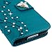 Mavis's Diary Galaxy A42 5G Case, 3D Handmade Wallet Bling Crystal Diamonds Butterfly Fashion Embossed Floral PU Leather Cover with Hand Strap Magnetic Clasp Card Holders