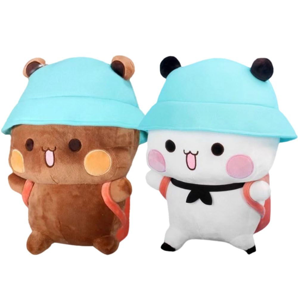 Vmxlso 2 Pieces Bubu Dudu Stuffed Animal, 20cm bubu Dudu Cuddly Toy, White Bear And Brown Bear Plushie, bubu Dudu Stuffed Toy, 1Bubu dudu Stuffed Animals, 1Bubu dudu Panda Plush Toys