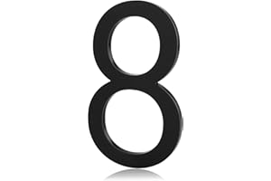 REAVOR Adhesive House Numbers - Black Address Numbers for Apartment Door Farmhouse Mailbox Office Hotel Outside, Address Numbers and Letters, Frosted Matte Black Acrylic House Number 8